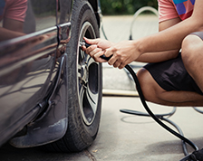 Filling tire with air