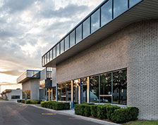 The exterior of a vacant small commercial building