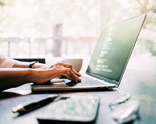 woman working on laptop