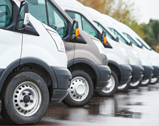 line of cargo vans
