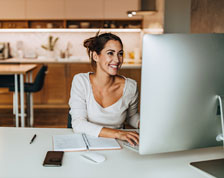 woman working on computer