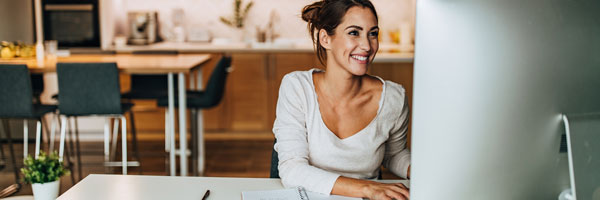 woman working on computer